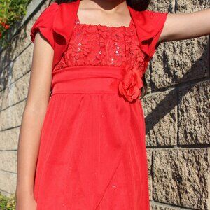 Ruby Red dress for Girls age 8 to 10 years olf